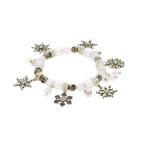 Snowflake Charm Stretch Bracelet